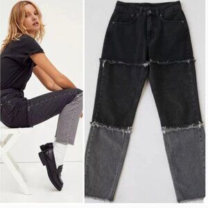 RAGGED Priest Women's Black and Grey Stripe Panel Jeans size 26